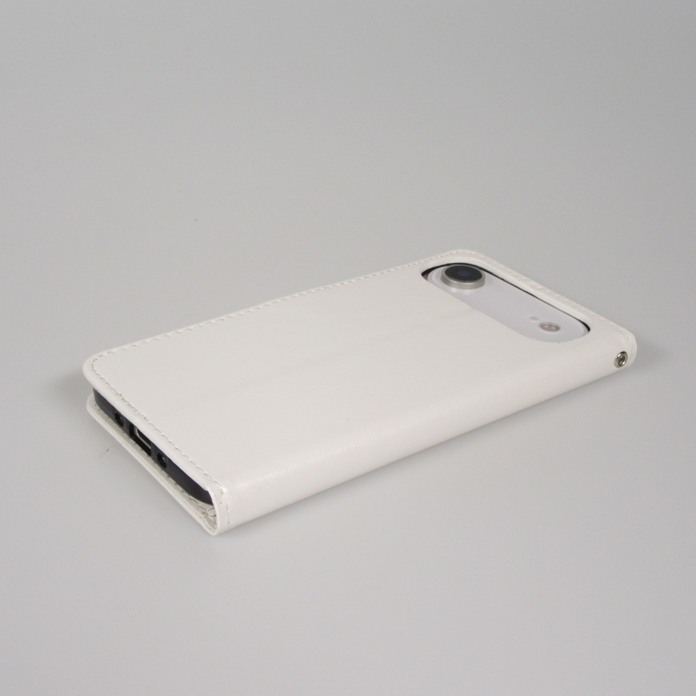 Hülle iPhone Air - Premium Flip Leder Tasche - Weiss
