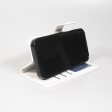 Hülle iPhone Air - Premium Flip Leder Tasche - Weiss