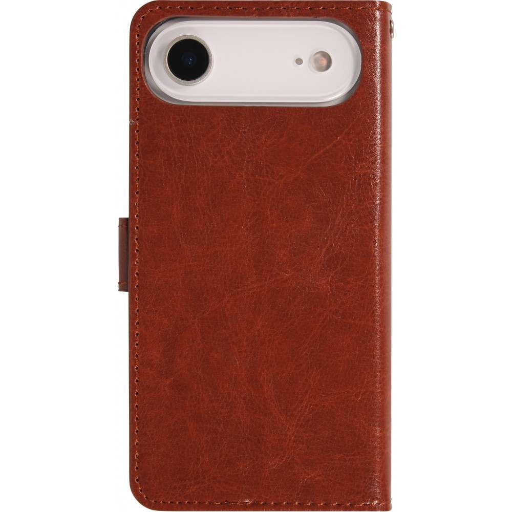 Hülle iPhone Air - Premium Flip Leder Tasche - Braun