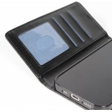 iPhone Air Case Hülle - Premium Flip Leder Tasche - Schwarz