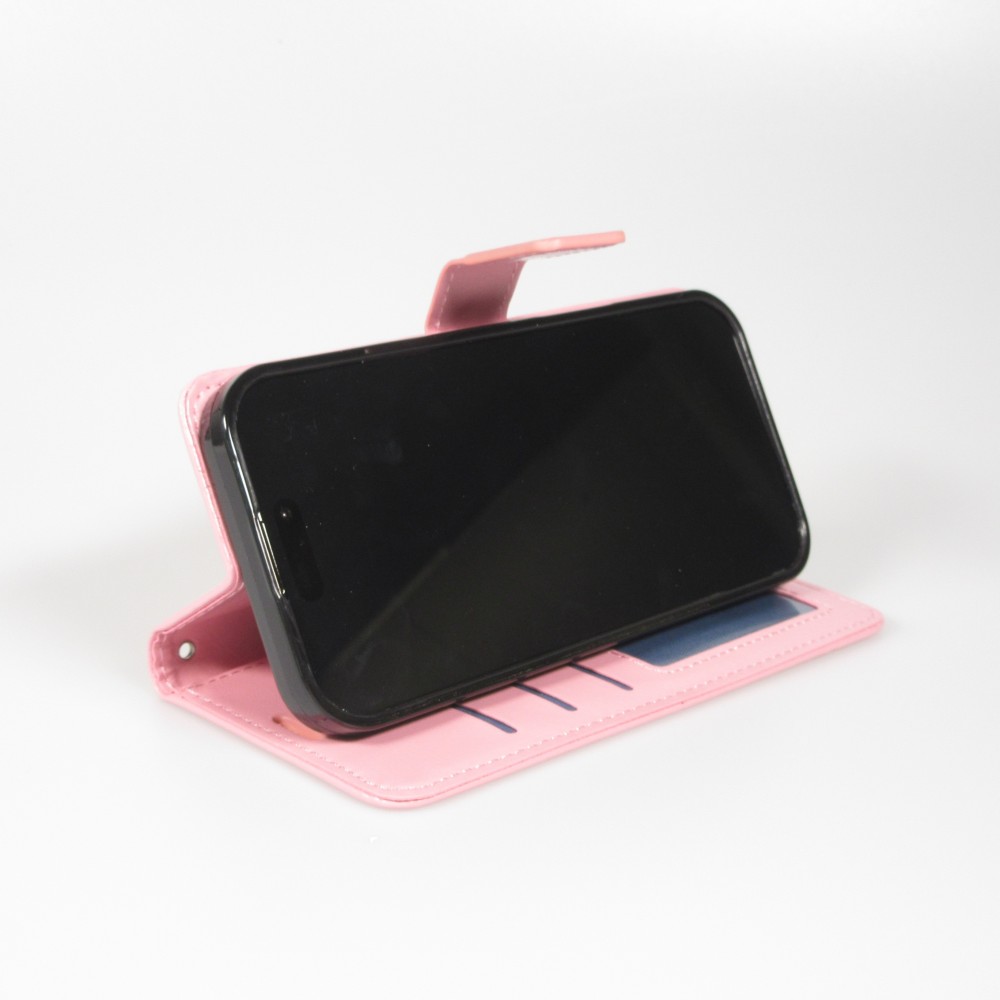 Hülle iPhone Air - Premium Flip Leder Tasche - Hellrosa