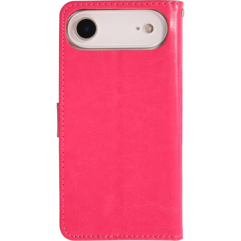 Hülle iPhone Air - Premium Flip Leder Tasche - Dunkelrosa