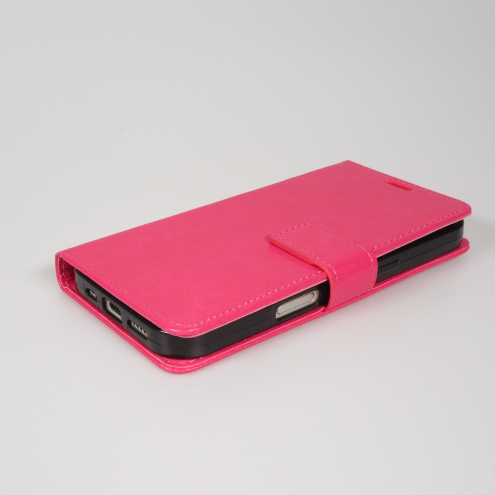 Hülle iPhone Air - Premium Flip Leder Tasche - Dunkelrosa