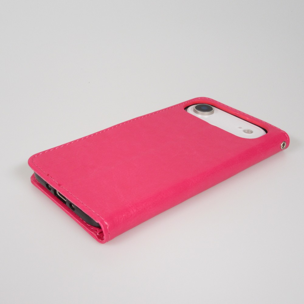 Hülle iPhone Air - Premium Flip Leder Tasche - Dunkelrosa