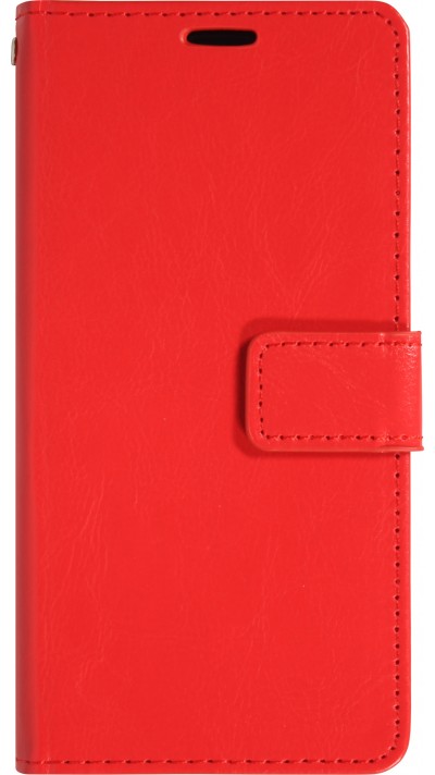Fourre iPhone Air - Premium Flip cuir lisse porte-cartes - Rouge