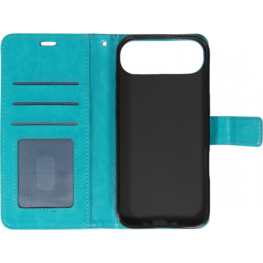 Hülle iPhone Air - Premium Flip Leder Tasche - Türkis