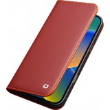 iPhone 17 Case Hülle - Qialino Flip Matt Wallet Echtleder - Rot