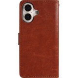 Hülle iPhone 17 - Premium Flip Leder Tasche - Braun