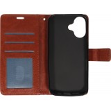 Hülle iPhone 17 - Premium Flip Leder Tasche - Braun