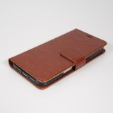 Hülle iPhone 17 - Premium Flip Leder Tasche - Braun