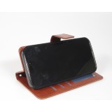 Hülle iPhone 17 - Premium Flip Leder Tasche - Braun