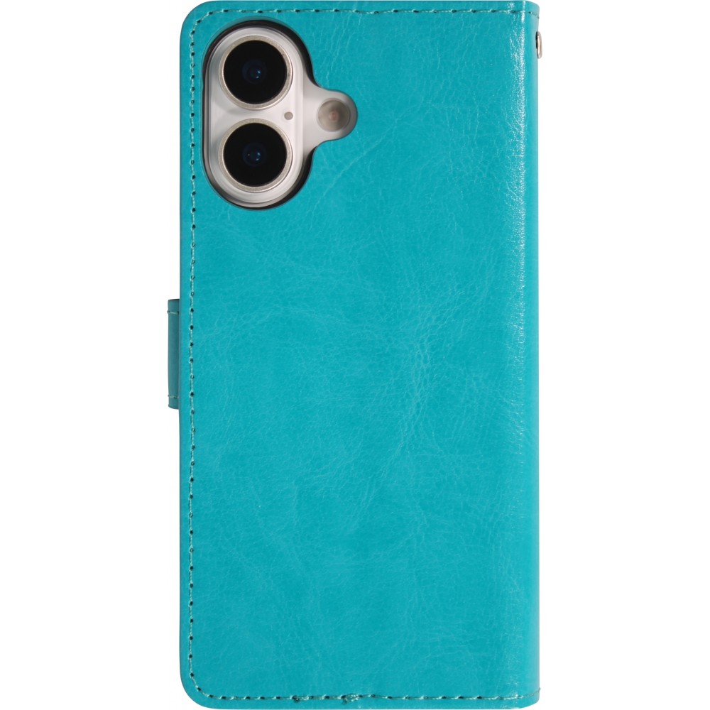 Hülle iPhone 17 - Premium Flip Leder Tasche - Türkis
