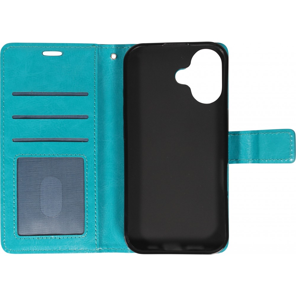 Hülle iPhone 17 - Premium Flip Leder Tasche - Türkis