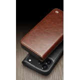 iPhone 17 Pro Max Case Hülle - Qialino Flip Classic Wallet Echtleder - Schwarz