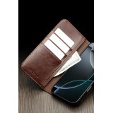iPhone 17 Pro Max Case Hülle - Qialino Flip Classic Wallet Echtleder - Schwarz