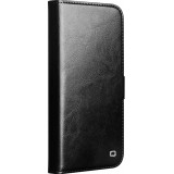 iPhone 17 Pro Max Case Hülle - Flip Qialino Echtleder mit magnetischem Verschluss - Schwarz