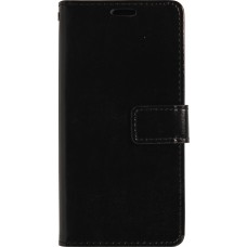 Fourre iPhone 17 Pro Max - Premium Flip cuir lisse porte-cartes - Noir