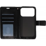 Fourre iPhone 17 Pro Max - Premium Flip cuir lisse porte-cartes - Noir