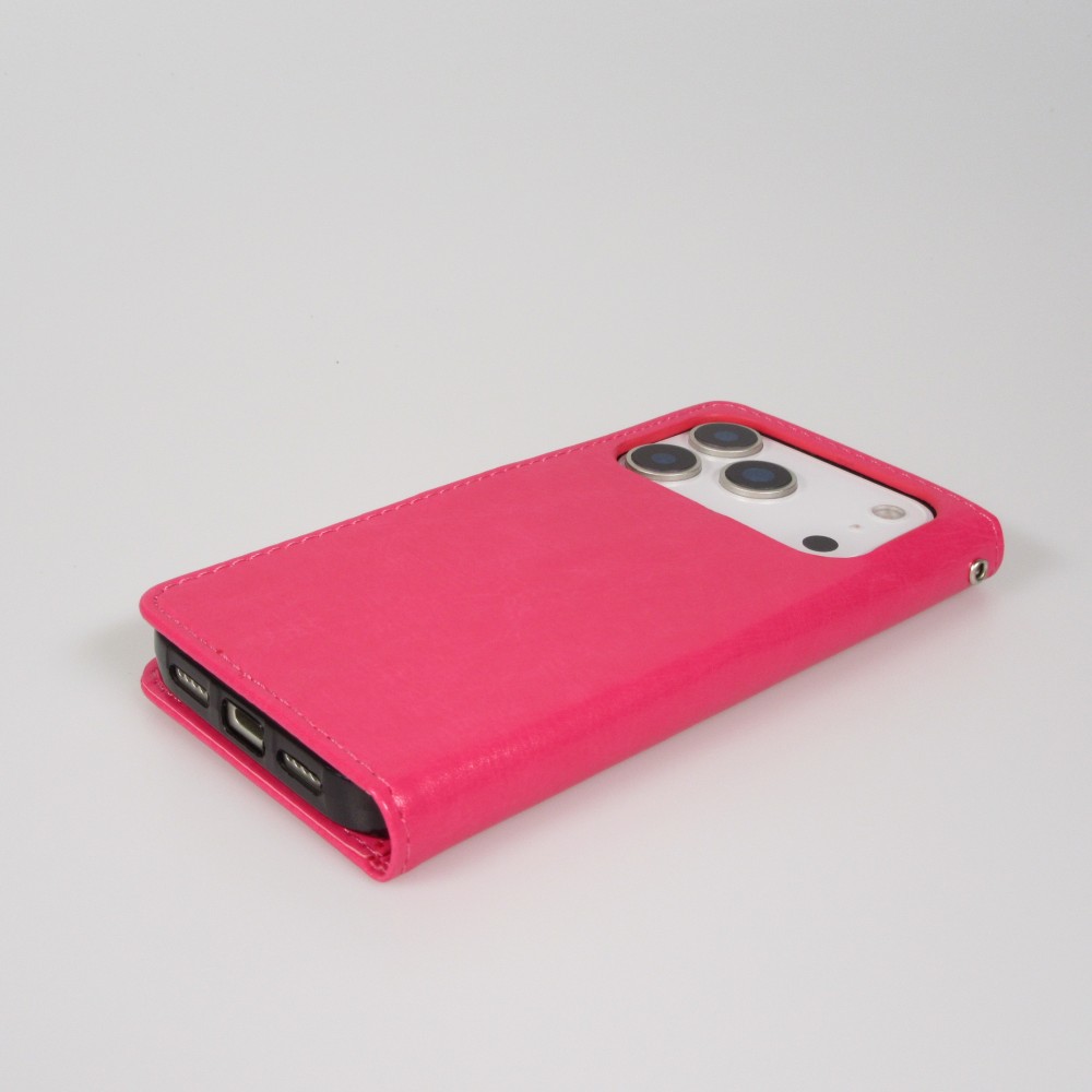 Hülle iPhone 17 Pro Max - Premium Flip Leder Tasche - Dunkelrosa