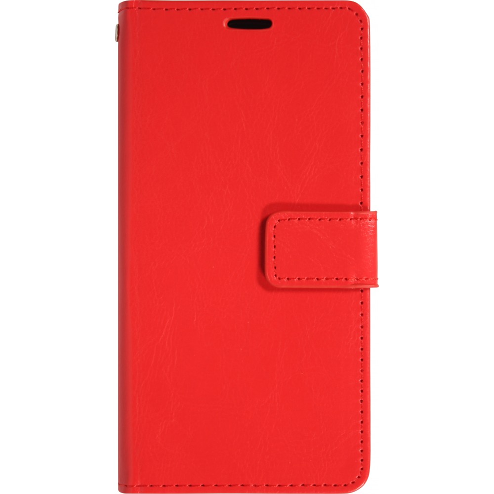 Fourre iPhone 17 Pro Max - Premium Flip cuir lisse porte-cartes - Rouge