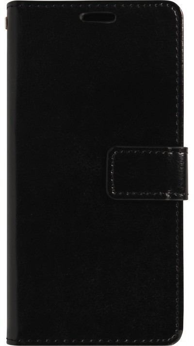 iPhone 17 Pro Case Hülle - Premium Flip Leder Tasche - Schwarz