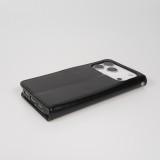 iPhone 17 Pro Case Hülle - Premium Flip Leder Tasche - Schwarz