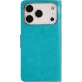 Hülle iPhone 17 Pro - Premium Flip Leder Tasche - Türkis