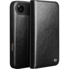 iPhone Air Case Hülle - Qialino Flip Classic Wallet Echtleder - Schwarz