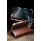 iPhone Air Case Hülle - Qialino Flip Classic Wallet Echtleder - Schwarz