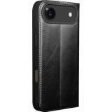 iPhone Air Case Hülle - Qialino Flip Classic Wallet Echtleder - Schwarz