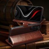 Samsung Galaxy S26+ Case Hülle - Flip Qialino Echtleder mit magnetischem Verschluss - Braun