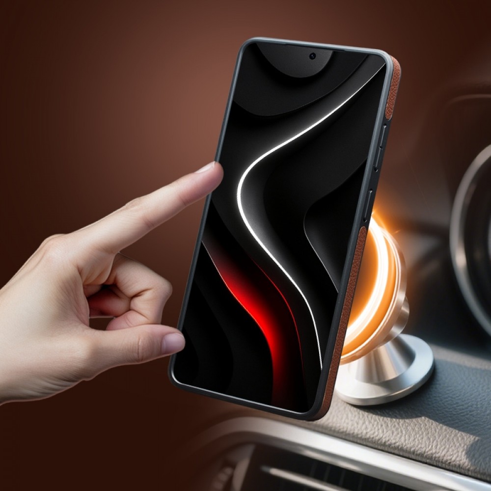 Samsung Galaxy S26 Ultra Case Hülle - Flip Qialino Echtleder matt mit magnetischem Verschluss - Mattgrün