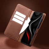 Samsung Galaxy S26 Ultra Case Hülle - Flip Qialino Echtleder matt mit magnetischem Verschluss - Mattgrün