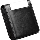 Samsung Galaxy Z Flip7 Case Hülle - Flip Qialino Echtleder mit magnetischem Verschluss - Schwarz