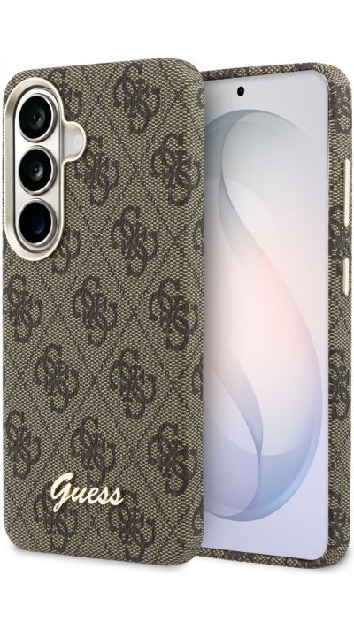 Galaxy S26 Case Hülle - Guess 4G Script MagSafe Magnetische elegante Schutz - Braun