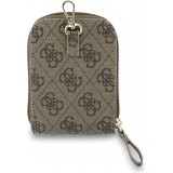 Guess Lani&egrave;re bandouli&egrave;re avec logo m&eacute;tal 4G et pochette - Brun