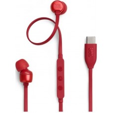 JBL Tune 310C écouteurs USB-C avec connectivité USB-C son Pure Bass et Hi-Res - Rouge