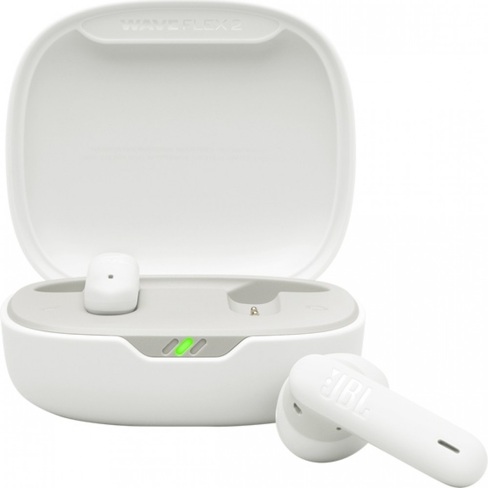 JBL Wave Flex 2 Bluetooth - 40h autonomie son Pure Bass technologie Smart Ambient et contrôle tactile - Blanc