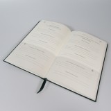 Elegantes Gratitude Journal Tag und Nacht - Stoffnotizbuch mit inspirierenden Zitaten - Grün