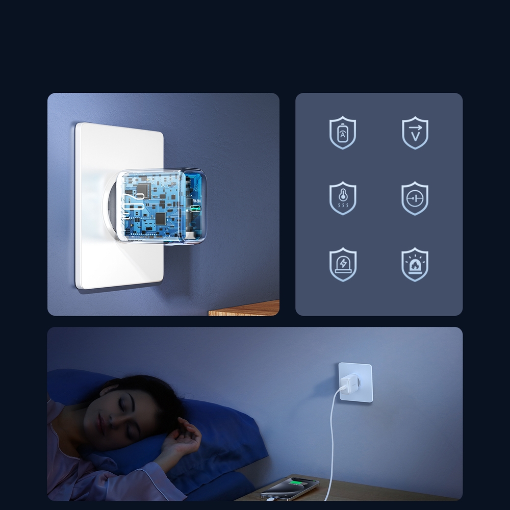 Joyroom JR-TCF20 kompaktes Schnellladeger&auml;t USB-C PD 20W - Weiss