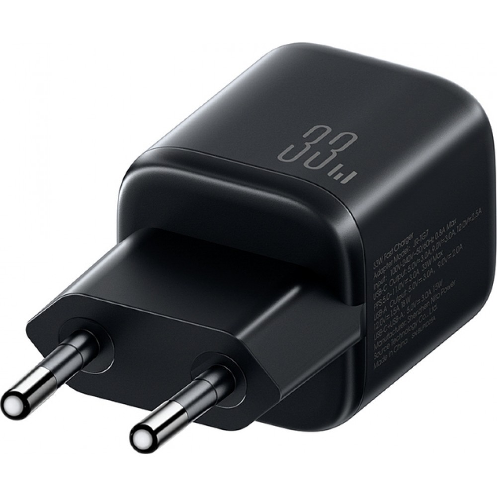 Joyroom JR-TG7 33W USB-A + USB-C Wandladeger&auml;t mit 30W Lightning Kabel 1m - Schwarz