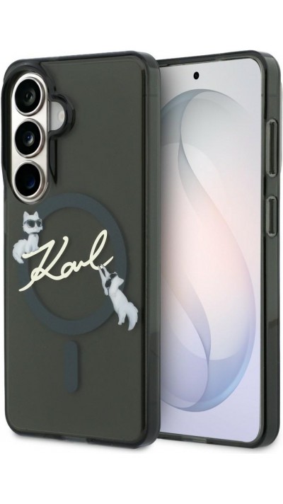 Galaxy S26 Case H&uuml;lle - Karl Lagerfeld IML KC Script MagSafe H&uuml;lle Elegant - Schwarz