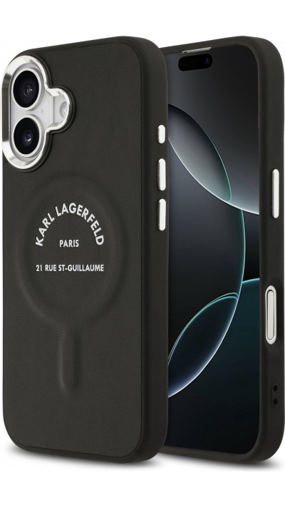 iPhone 17 Case Hülle - Karl Lagerfeld PU RSG MagSafe Logo Elegant und Schutz - Schwarz
