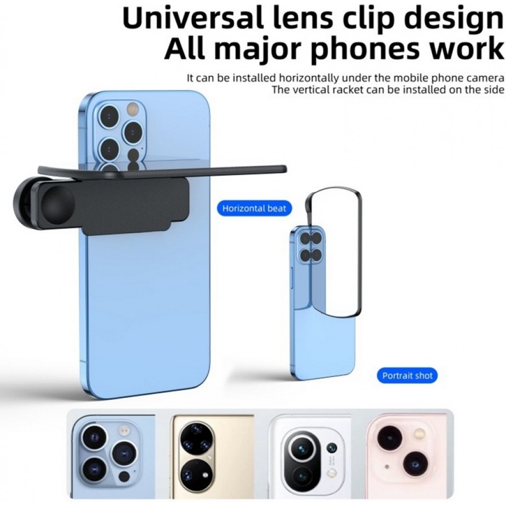 Smartphone Kamera Spiegelreflexions-Set mit Clip Reflexionshalterung & Reinigungstuch f&uuml;r kreative Fotoeffekte - Schwarz