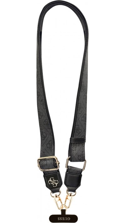 Guess 4G Universelle Crossbody Strap mit Metall-Logo aus PU (150cm) - Schwarz