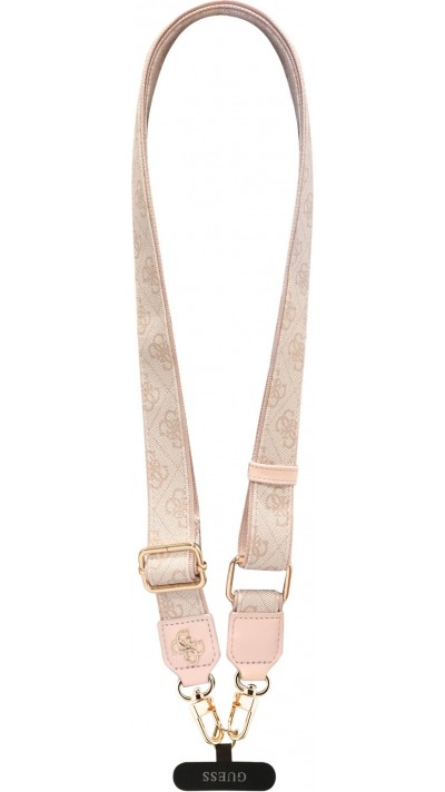 Guess 4G Universelle Crossbody Strap mit Metall-Logo aus PU (150cm) - Rosa