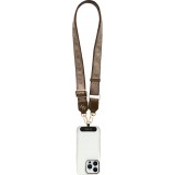 Lani&egrave;re / bandouli&egrave;re universelle Guess Crossbody Strap 4G avec logo m&eacute;tal en PU (150cm) - Brun