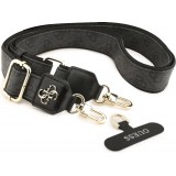 Lani&egrave;re / bandouli&egrave;re universelle Guess Crossbody Strap 4G avec logo m&eacute;tal en PU (150cm) - Noir