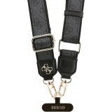 Lani&egrave;re / bandouli&egrave;re universelle Guess Crossbody Strap 4G avec logo m&eacute;tal en PU (150cm) - Noir