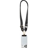 Lani&egrave;re / bandouli&egrave;re universelle Guess Crossbody Strap 4G avec logo m&eacute;tal en PU (150cm) - Noir